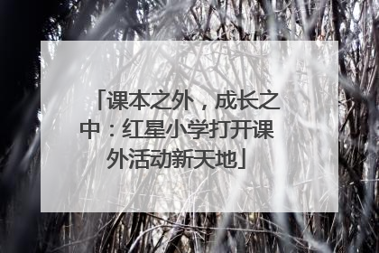 课本之外，成长之中：红星小学打开课外活动新天地