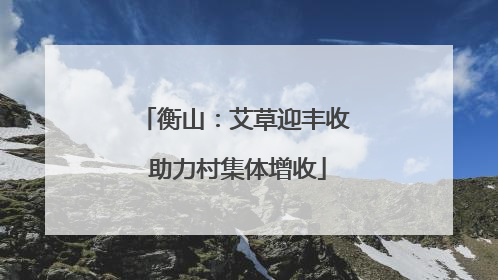衡山：艾草迎丰收 助力村集体增收