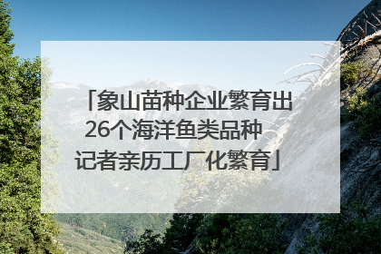 象山苗种企业繁育出26个海洋鱼类品种 记者亲历工厂化繁育