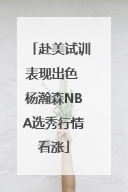 赴美试训表现出色 杨瀚森NBA选秀行情看涨