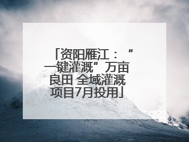 资阳雁江：“一键灌溉”万亩良田 全域灌溉项目7月投用