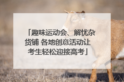 趣味运动会、解忧杂货铺 各地创意活动让考生轻松迎接高考