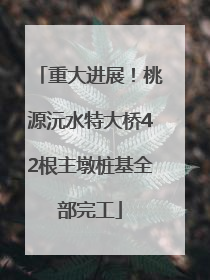 重大进展！桃源沅水特大桥42根主墩桩基全部完工