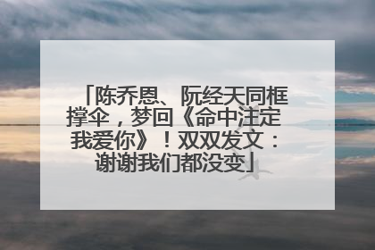 陈乔恩、阮经天同框撑伞，梦回《命中注定我爱你》！双双发文：谢谢我们都没变