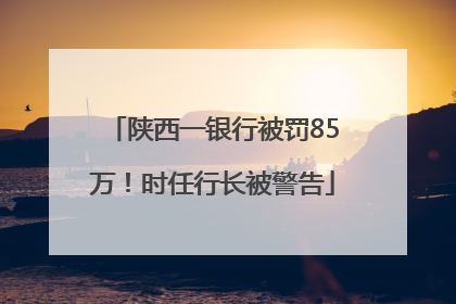 陕西一银行被罚85万！时任行长被警告