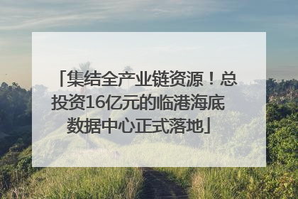 集结全产业链资源！总投资16亿元的临港海底数据中心正式落地