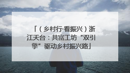 （乡村行·看振兴）浙江天台：共富工坊“双引擎”驱动乡村振兴路