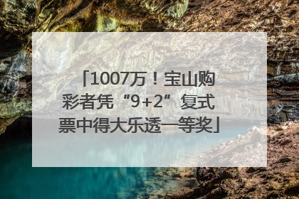 1007万！宝山购彩者凭“9+2”复式票中得大乐透一等奖