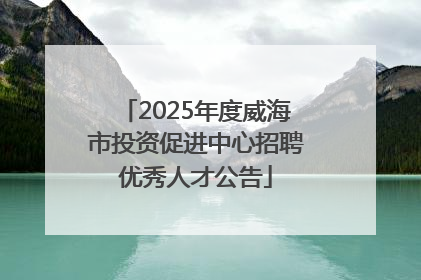2025年度威海市投资促进中心招聘优秀人才公告