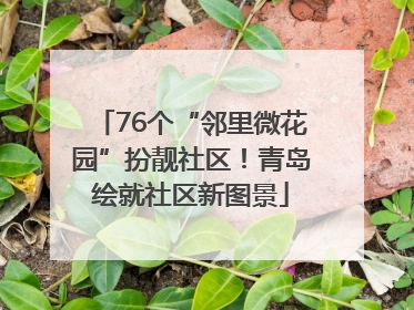 76个“邻里微花园”扮靓社区！青岛绘就社区新图景