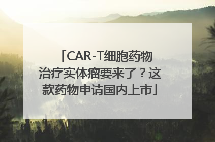 CAR-T细胞药物治疗实体瘤要来了？这款药物申请国内上市